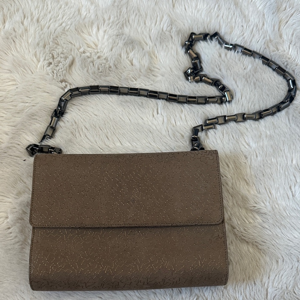 Salvatore Ferragamo Brown Crossbody Bag with Chain Strap